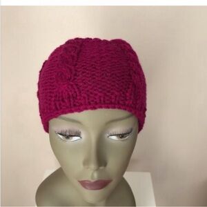 New Women’s Hand Knit Burgundy Headband/ Ear Warmer OS